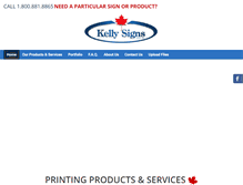 Tablet Screenshot of kellysigns.ca
